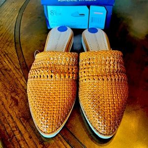Woven Leather Slides